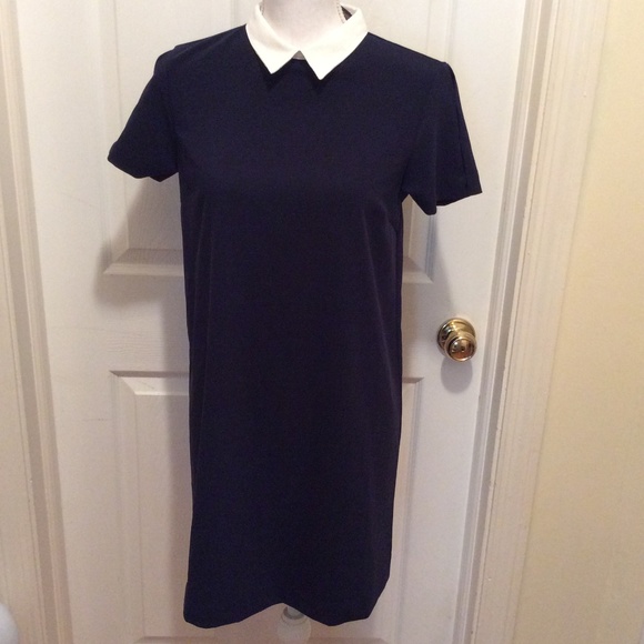 Zara Dresses & Skirts - ZARA Basic Dress S Blue White Collar